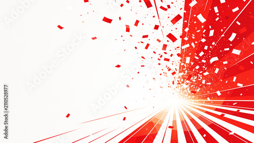 Vibrant red shards burst from radiant center