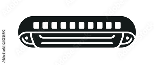 Fotografía Harmonica icon, simple flat design, isolated on white