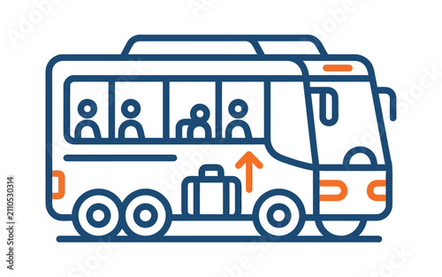 Tour Bus Passenger Luggage Icon
