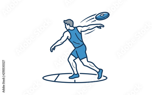 Discus Thrower Athlete Vector Illustration