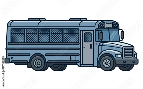 Prisoner Transport Bus Vector Illustration