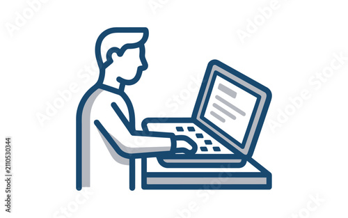 Person Working on Laptop Icon