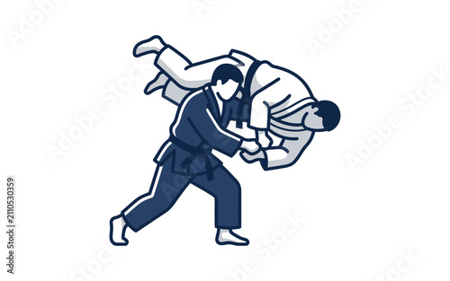 Judo Throw Vector Illustration