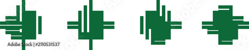 Photos Modern abstract green plus minus equals icons