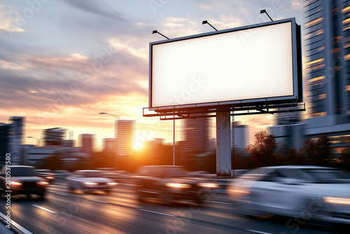Urban City Highway Sunset Billboard Advertisement