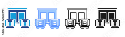 Cross Docking icon set multiple style collection