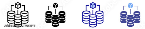 Canvastavla Blockchain Database Icon Set Multiple Style Collection