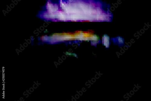 Abstract Pixel Glitch Background with Vibrant Digital Distortion on Black