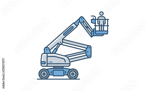 Articulating Boom Lift Vector Illustration