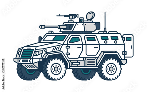 Armored Military Vehicle Vector Illustration