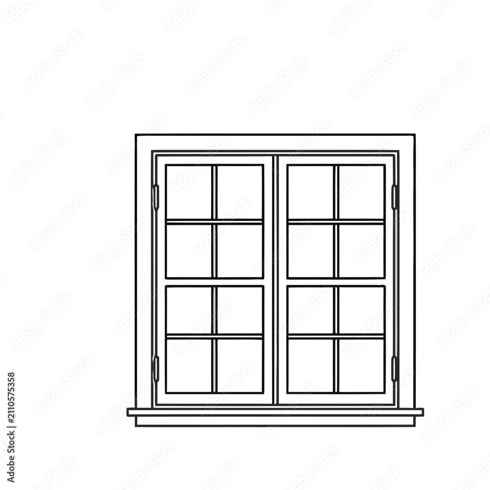 Obraz premium Window with multiple panes