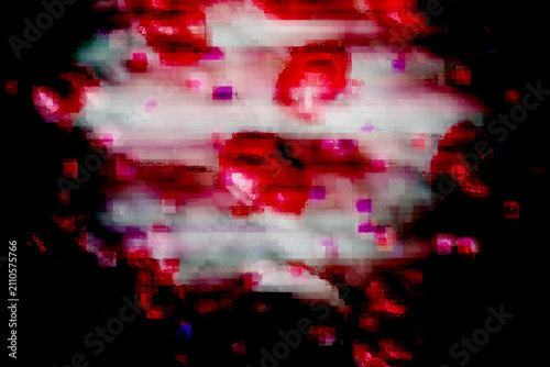 Dynamic Red and White Digital Glitch Abstract Background