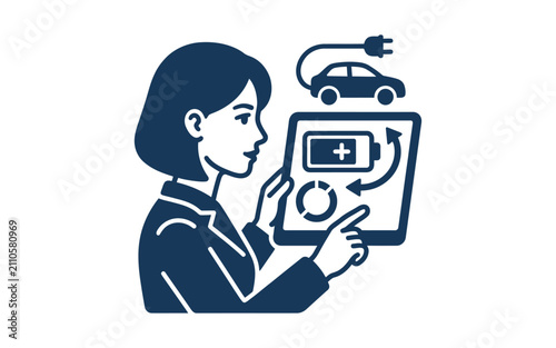 Electric Vehicle Charging Data Analysis Vector Illustration
