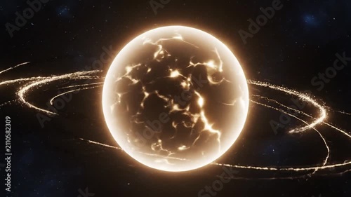 Glowing Energy Egg Object With Radiant Internal Cracks and Subtle Starfield Background