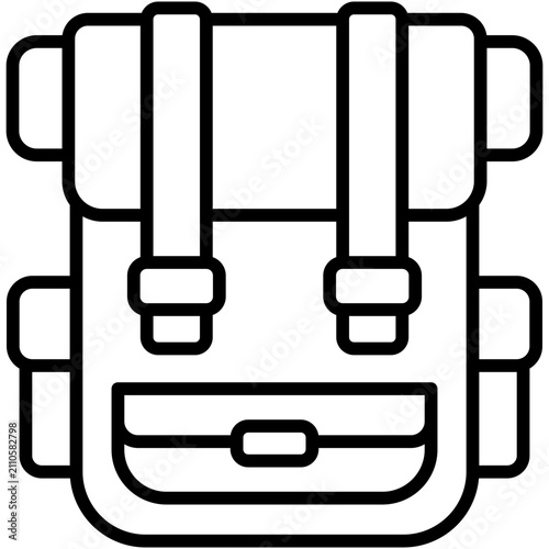 backpack icon in outline style