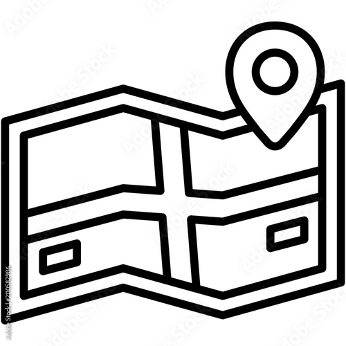 map icon in outline style