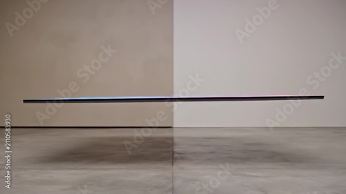 Minimalist Abstract Floating Display with Vibrant Gradient Lights