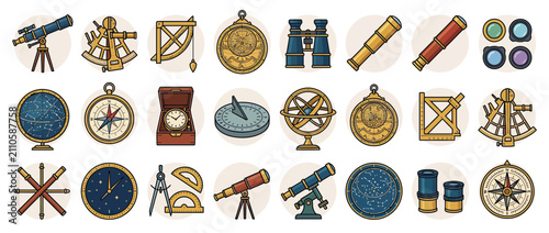 Konstfotografi Vintage Navigation and Astronomy Instruments Collection