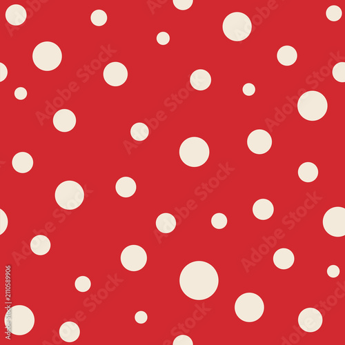 Scarlet Red and Atelier Ivory Scattered Polka Dot Seamless Pattern
