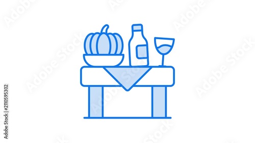 Friendsgiving celebration animated video icon