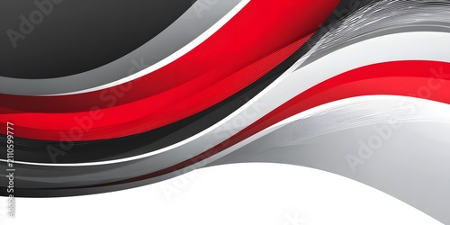 Abstract Red White and Black Wavy Background Design.