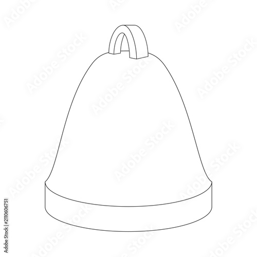 Simple Christmas Bell Line Art Vector Illustration