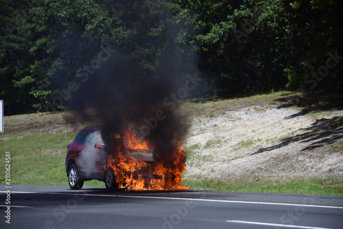 burning car