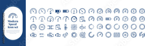 Tableau sur toile Vintage speedometer and car dashboard icon set in black and white vector style