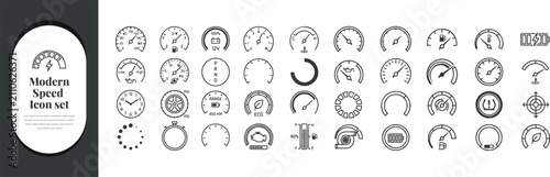 Fotografía Vintage speedometer and gauge icons set in black and white vector style