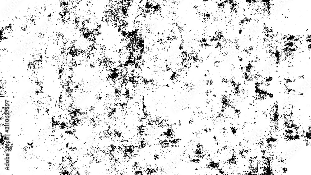 Fototapeta premium Grunge texture background with scattered black scratches and dots on white. Abstract vector illustration of a rough vintage distressed surface overlay.