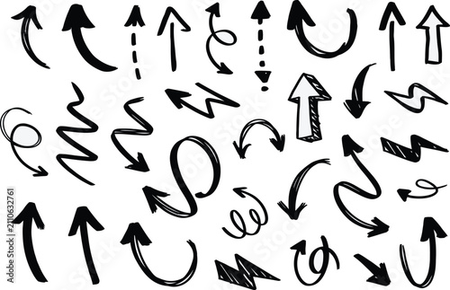 Set of handdrawn arrows