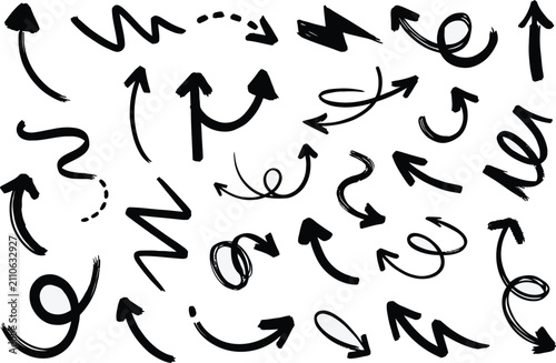 Set of handdrawn arrows