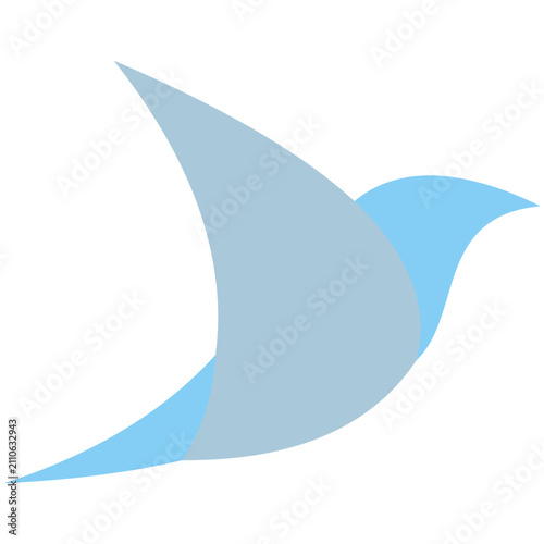 Minimal Blue Bird Vector Illustration | Abstract Flying Bird Logo Icon Design
