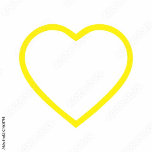 Heart Outline Vector Icon Minimal Line Love Symbol on White Background