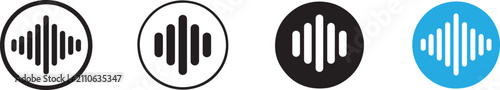 Audio waveform icon with sound voice symbol, simple editable vector EPS for recording and media projects.