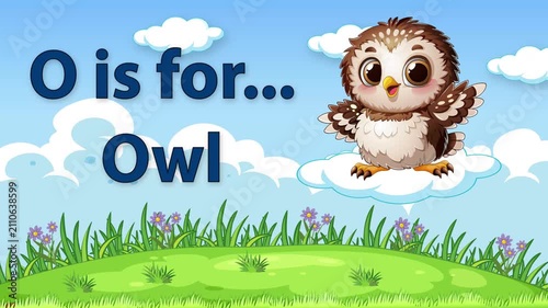 Animated Educational Alphabet Video for Letter O with Cartoon Owl