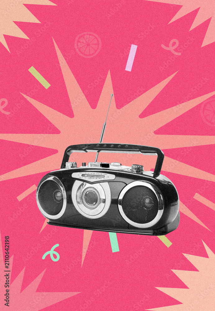 Fototapeta premium Celebrate a happy birthday party with music and fun decorations at a lively event