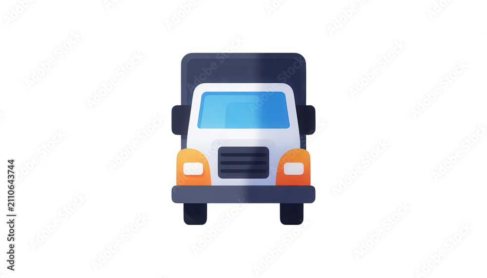 Naklejka premium Front View Delivery Truck Transparent Background
