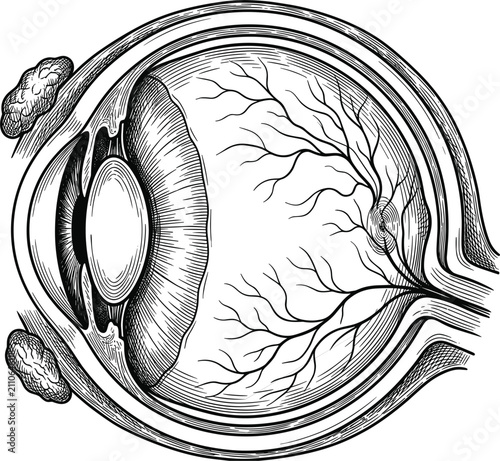 Photos Human eye anatomy cross section diagram illustration featuring cornea lens iris