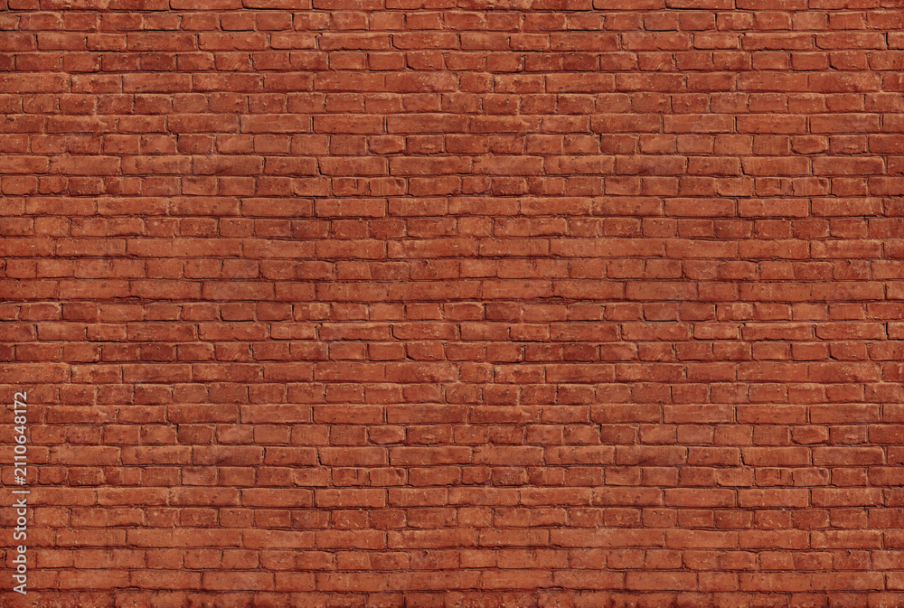 Fototapeta premium Thick Painted Old Brick Wall Texture With Uniform Surface Pattern