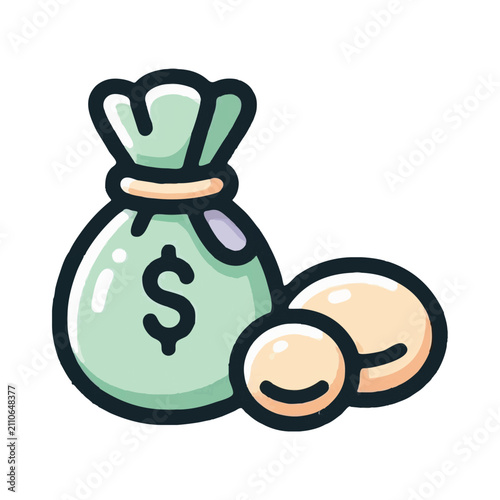 illustration design of money bag