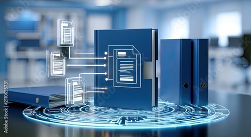 Digital Document Management System with Futuristic Interface.