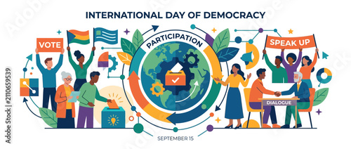 Global Democracy and Participation Concept Illustration