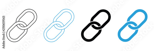 Obraz na płótnie Chain link connection icons with linked url symbols and relationship graphics