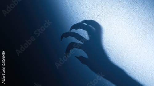 Silhouette of a Clawed Hand Reaching Out in Darkness.