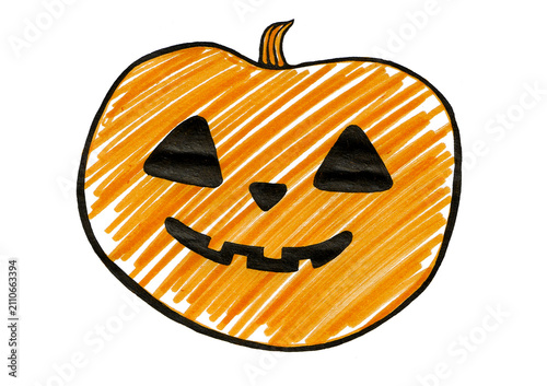Fotografie Stylized illustration of Jack o lantern pumpkin