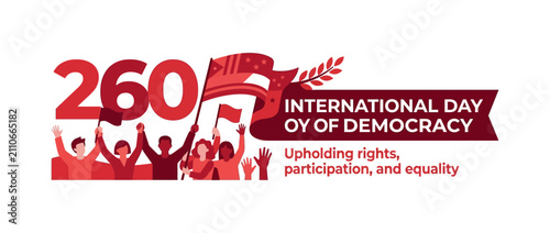 People Celebrate International Day of Democracy with Flags