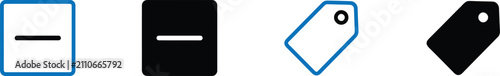 Foto Shopping tag minus ui icon set