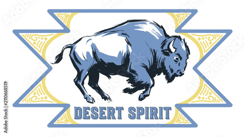 Obraz na płótnie Desert spirit buffalo illustration
