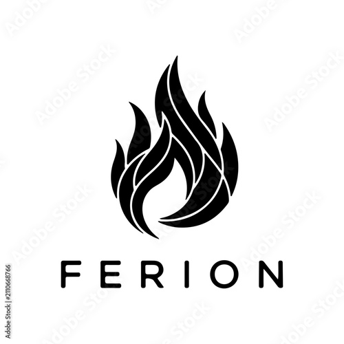 Modern minimal flame logo vector design